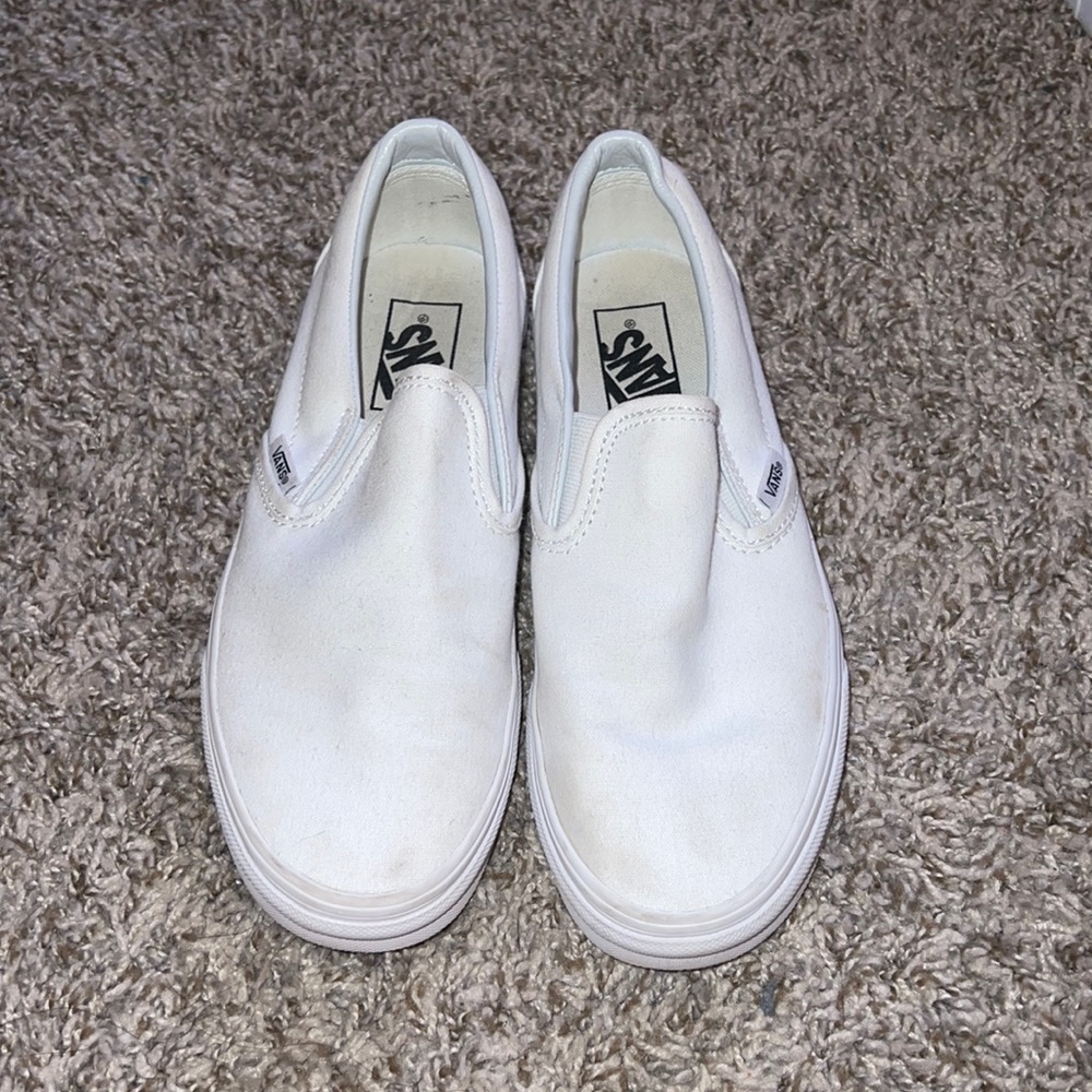 White Slip-On Vans